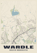 Street map poster of Wardle, Greater Manchester