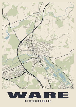 Ware Street Map Poster