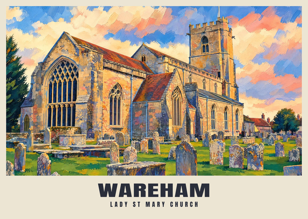 Lady St Mary Church, Wareham poster, Gouache style