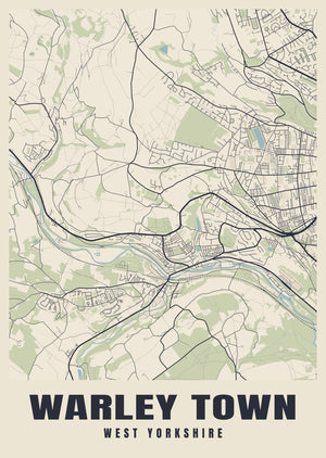 Warley Town Street Map Poster