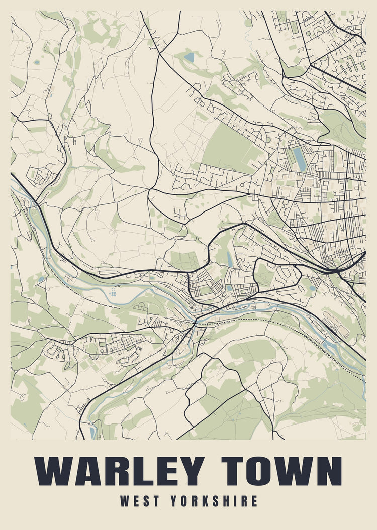 Warley Town Street Map Poster