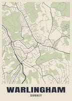 Street map poster of Warlingham, Surrey