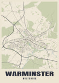 Street map poster of Warminster, Wiltshire