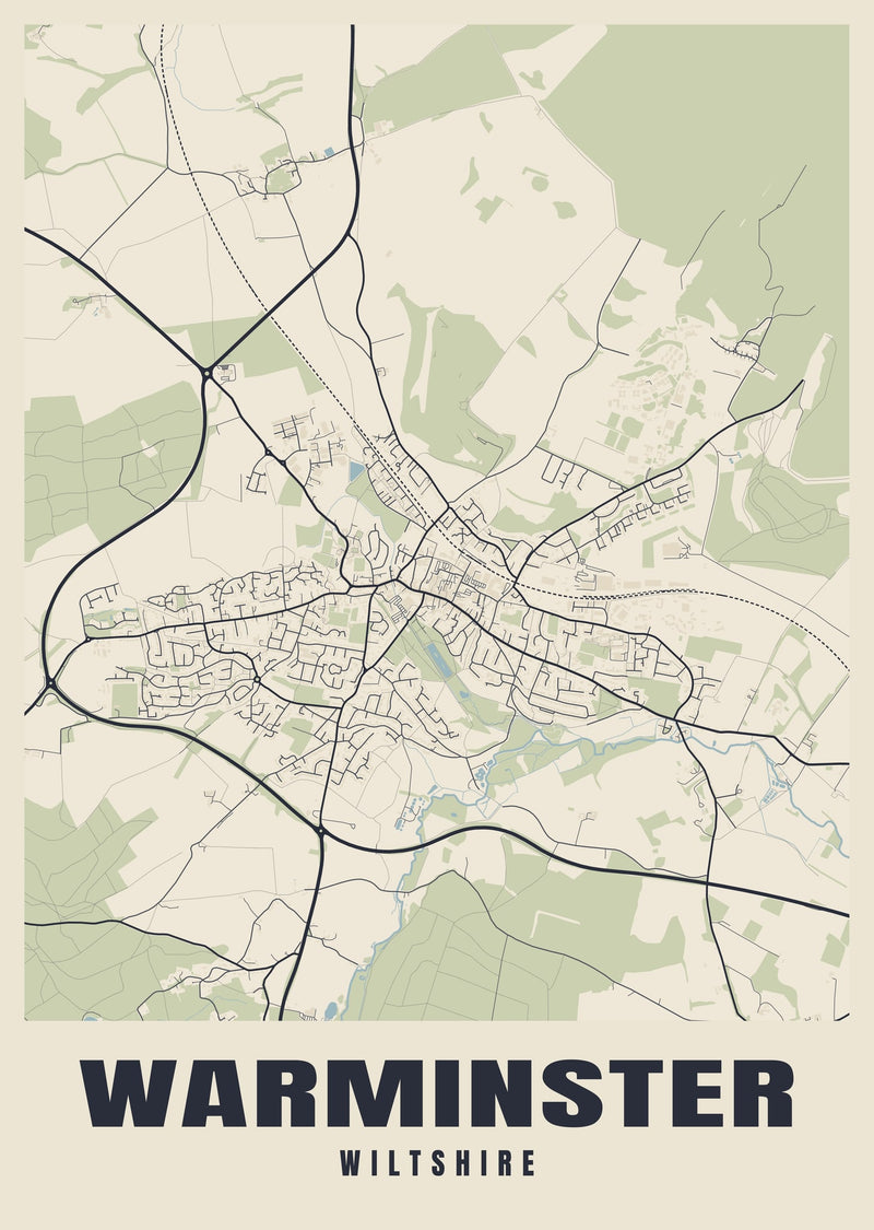 Warminster Street Map Poster