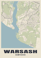 Street map poster of Warsash, Hampshire