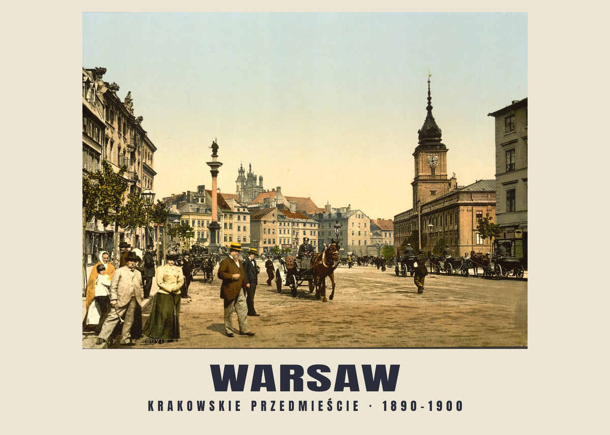 Krakowskie Przedmieście, Warsaw, 1890–1900 heritage photograph