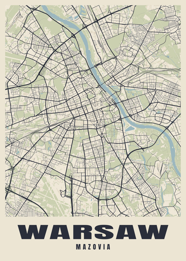 Warsaw Street Map Poster