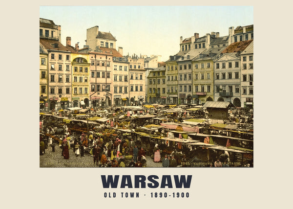 Old Town, Warsaw — 1890–1900 · Vintage photochrom print
