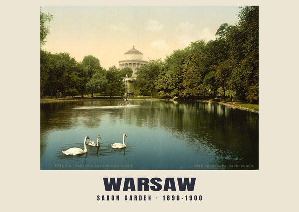 Saxon Garden, Warsaw — 1890–1900 · Vintage photochrom print