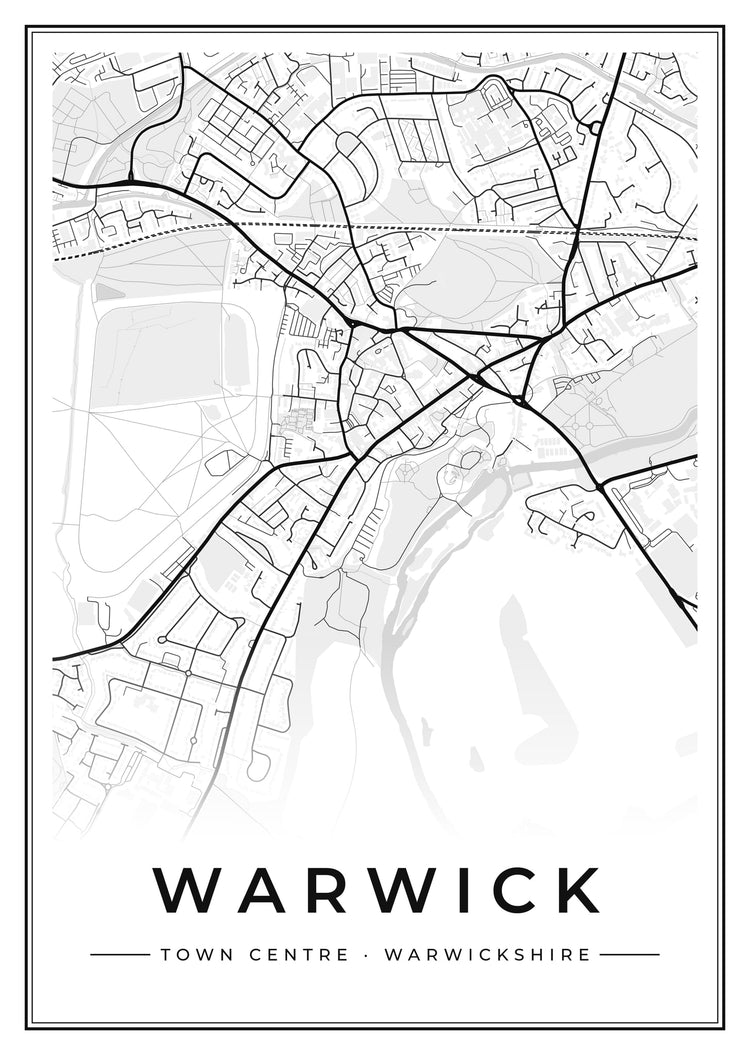 Warwick Town Centre Street Map Poster