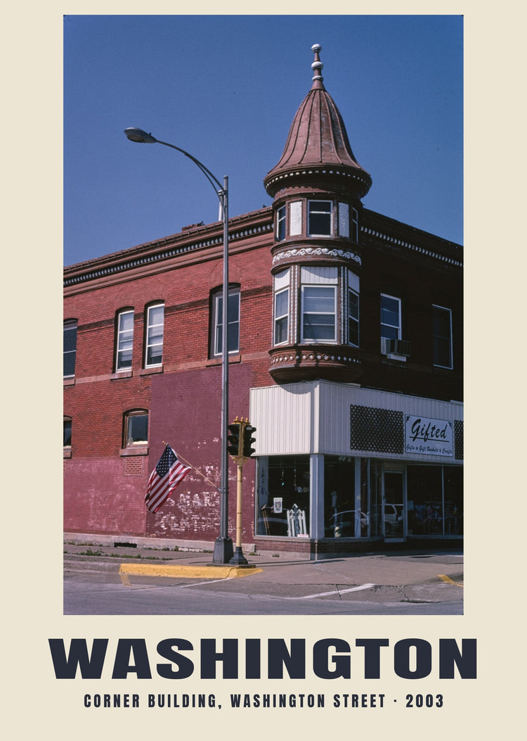 Corner Building, Washington Street, Washington, Iowa — 2003 · Historic photograph print
