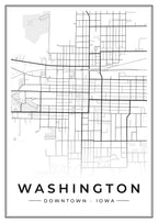 Street map poster of downtown Washington, Iowa