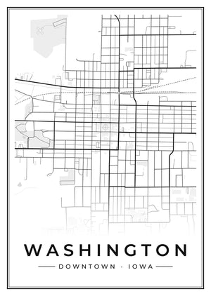 Washington Downtown Street Map Poster