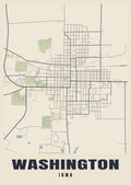 Street map poster of Washington, Iowa
