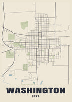 Street map poster of Washington, Iowa