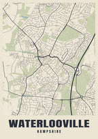 Street map poster of Waterlooville, Hampshire