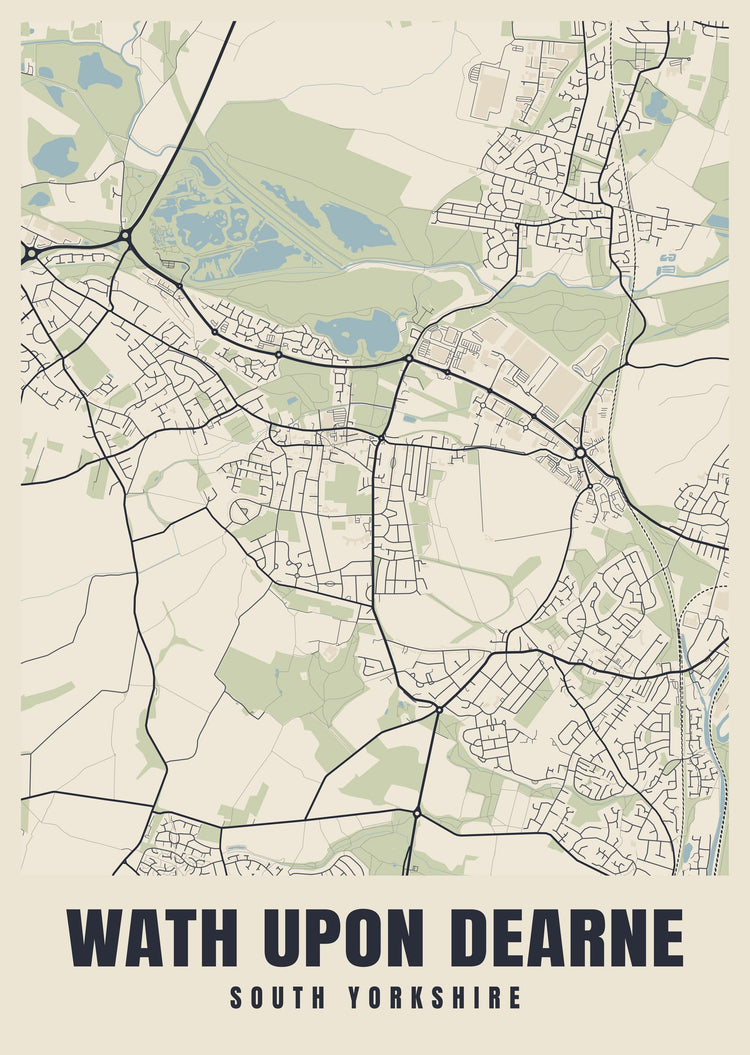 Wath upon Dearne Street Map Poster