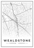 Street map poster of Wealdstone, Harrow, London