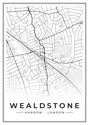 Wealdstone Street Map Poster