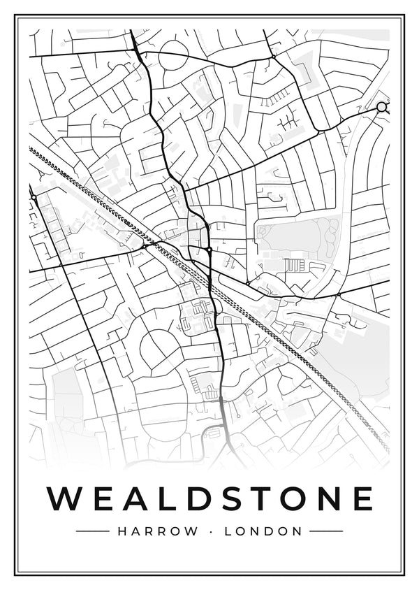 Wealdstone Street Map Poster