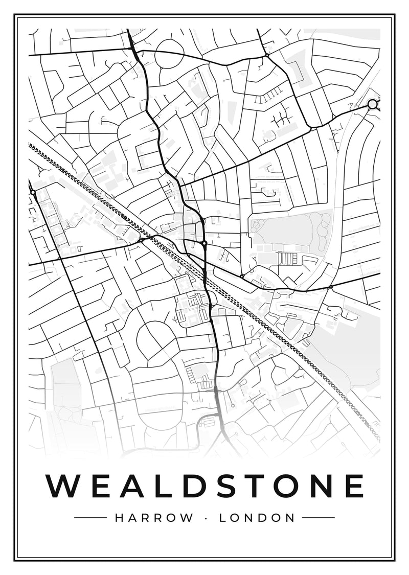Wealdstone Street Map Poster