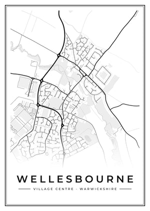 Wellesbourne Village Centre Street Map Poster