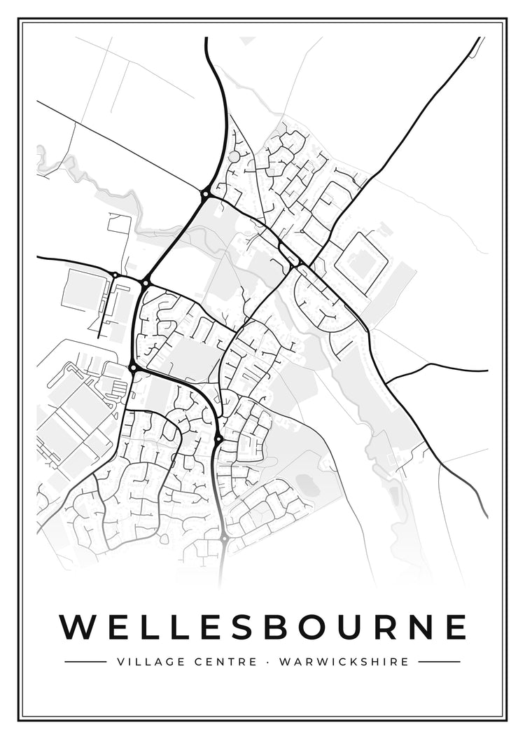 Wellesbourne Village Centre Street Map Poster