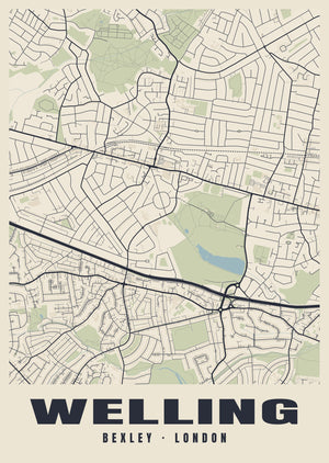 Welling Heritage Street Map Poster