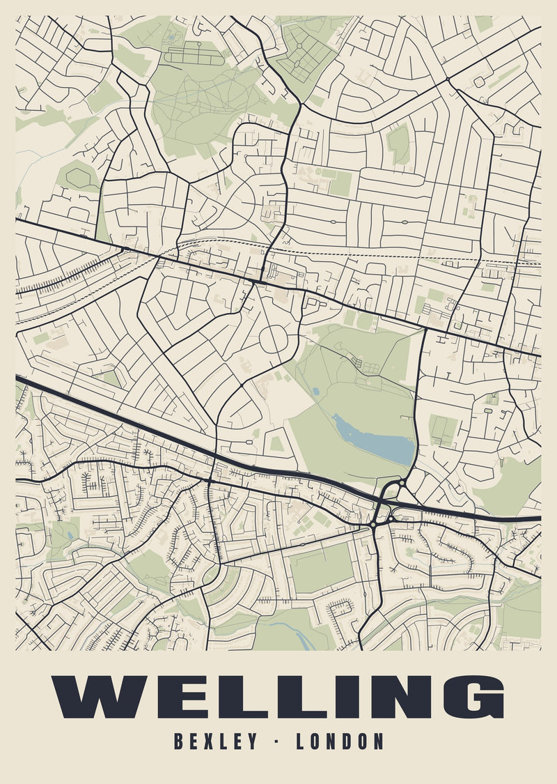 Welling Heritage Street Map Poster