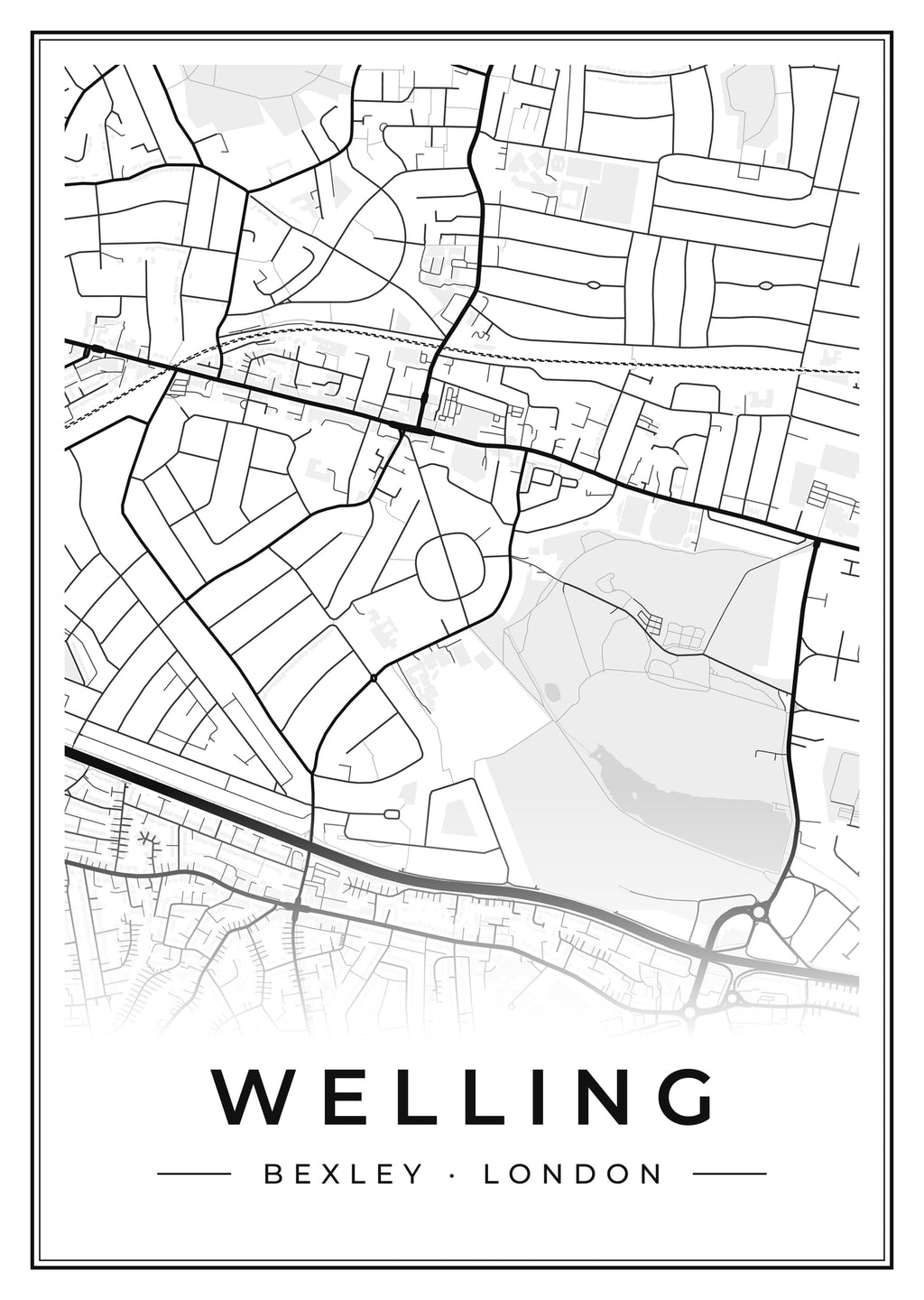 Street map poster of Welling, Bexley, London