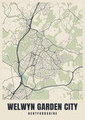 Street map poster of Welwyn Garden City, Hertfordshire