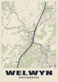 Street map poster of Welwyn, Hertfordshire