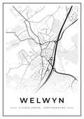 Street map poster of Welwyn village centre, Hertfordshire