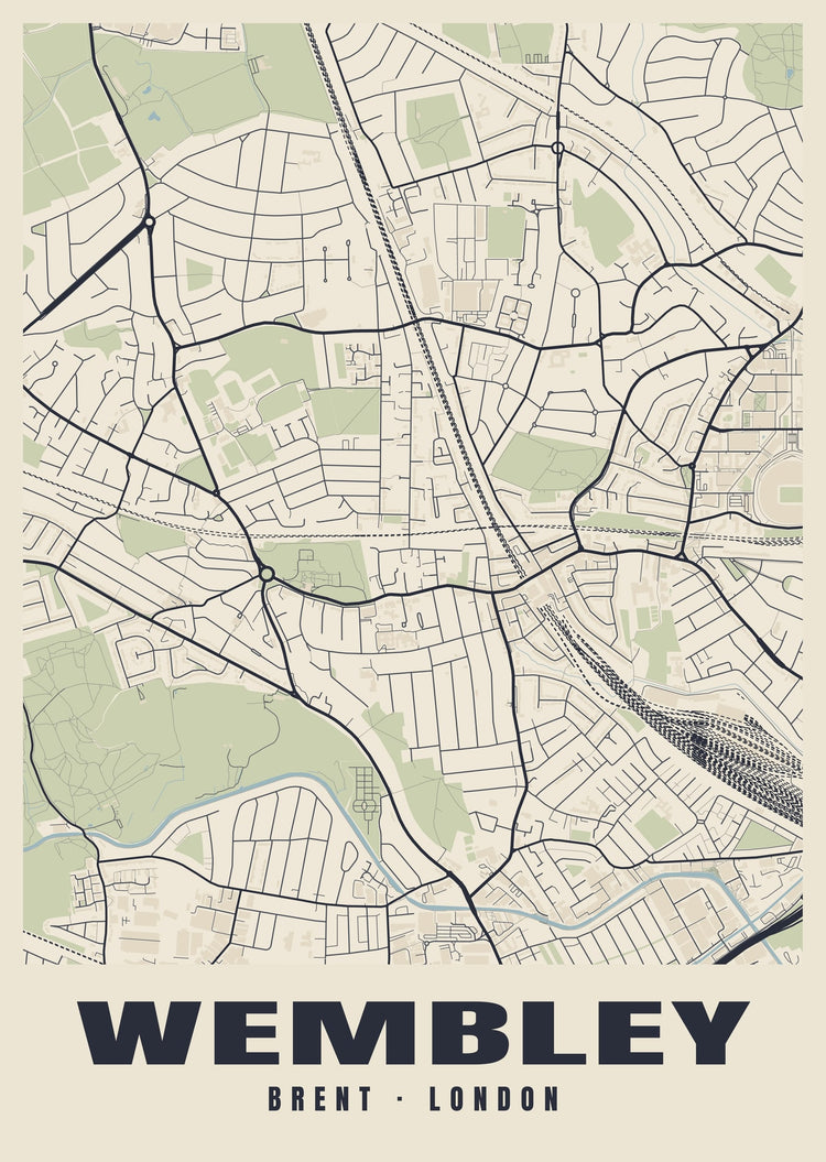 Wembley Heritage Street Map Poster