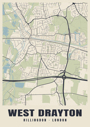 West Drayton Heritage Street Map Poster