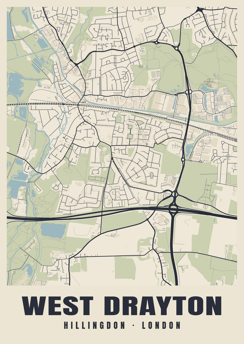 West Drayton Heritage Street Map Poster