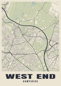 Street map poster of West End, Hampshire