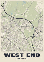 Street map poster of West End, Hampshire