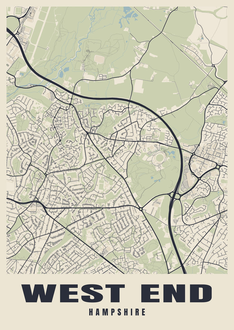 West End Street Map Poster