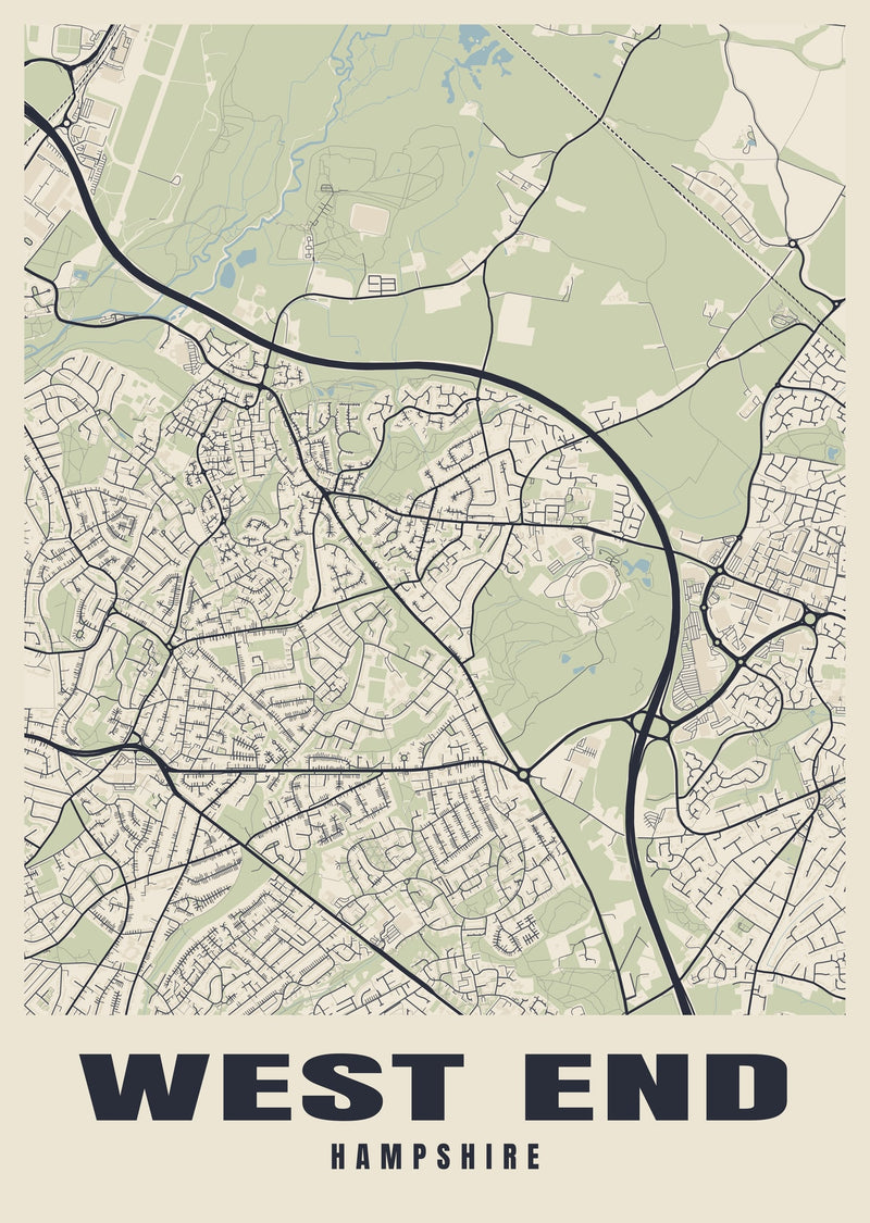 West End Street Map Poster