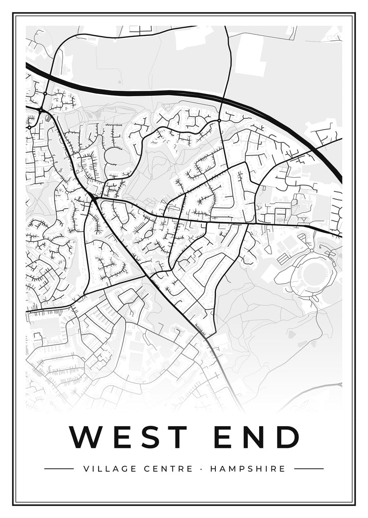 West End Village Centre Street Map Poster