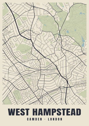 West Hampstead Heritage Street Map Poster
