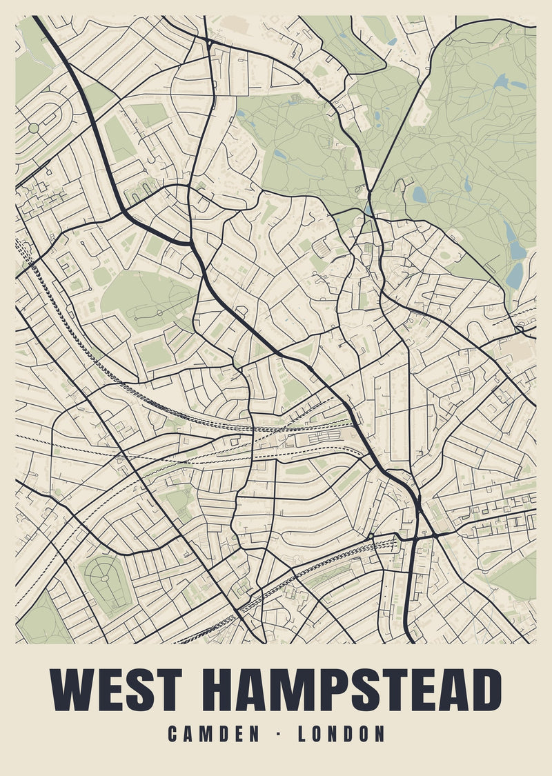 West Hampstead Heritage Street Map Poster