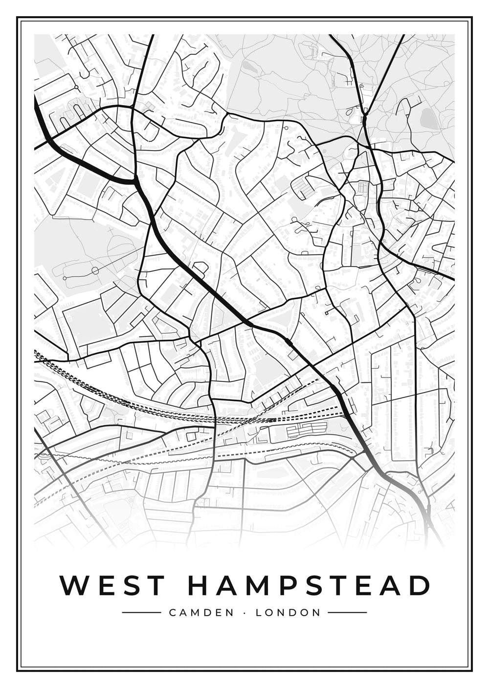 West Hampstead Street Map Poster