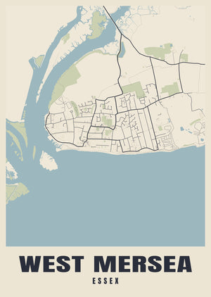 West Mersea Street Map Poster