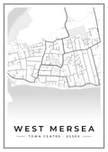 Street map poster of West Mersea town centre, Essex