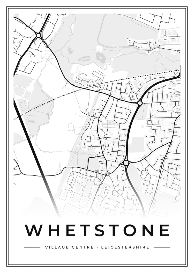 Whetstone Village Centre Street Map Poster