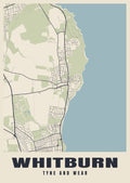 Street map poster of Whitburn, Tyne and Wear