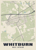 Street map poster of Whitburn, West Lothian