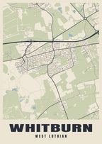 Street map poster of Whitburn, West Lothian